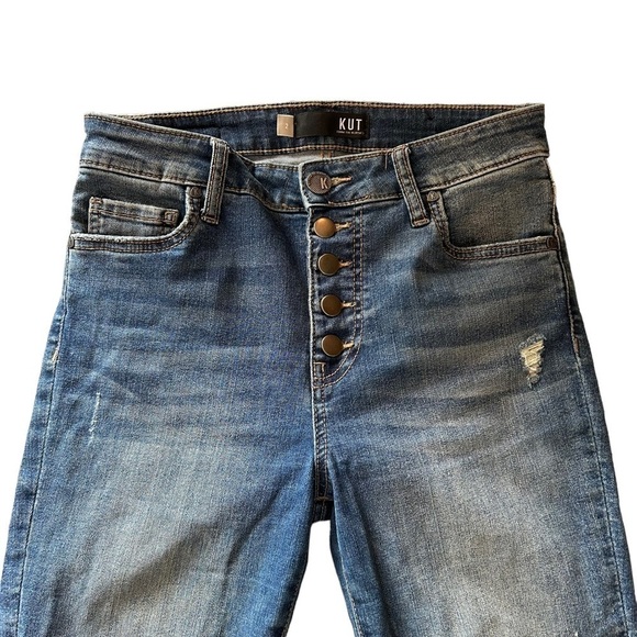 KUT From The Kloth Jeans Womens 2 Connie High Waist Ankle Distressed Casual - Picture 3 of 13